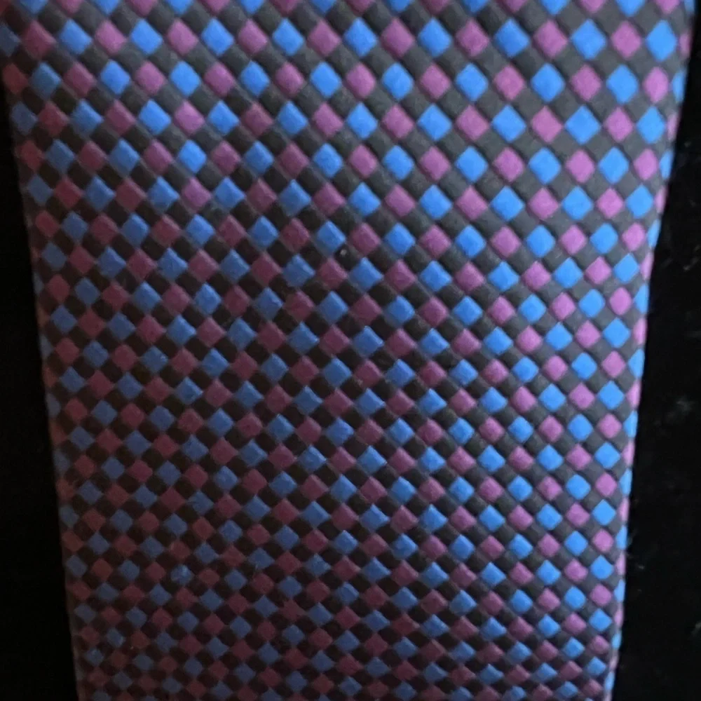 Vitarelli Tie 100% Silk blue and Red Diamond